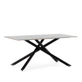 Tavolo rettangolare con gamba in metallo nero Saky 160x75 cm