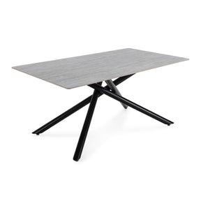 Tavolo rettangolare con gamba in metallo nero Saky 160x75 cm