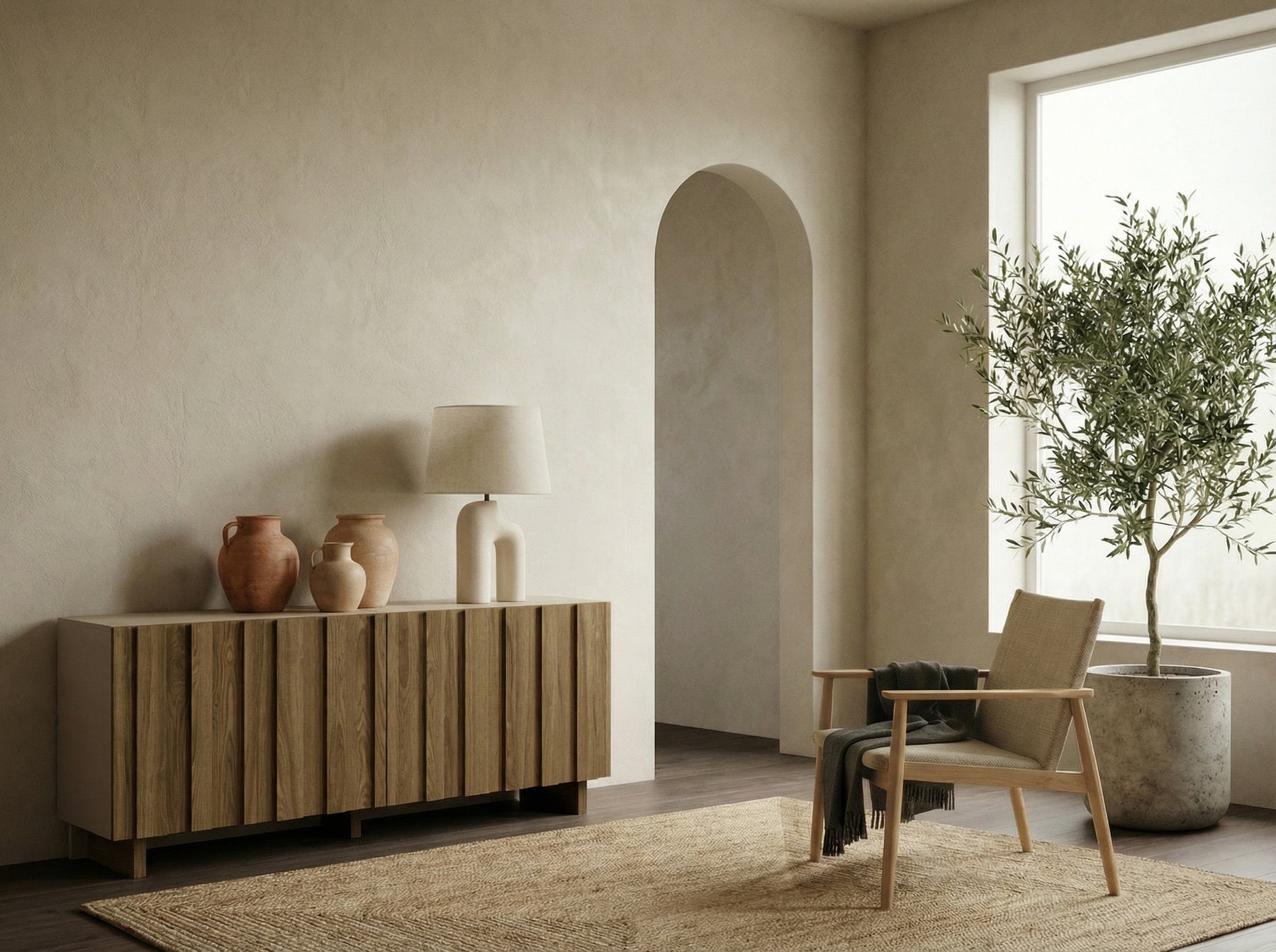 Madia 4 ante in legno di pino Cosmos 180x78 cm