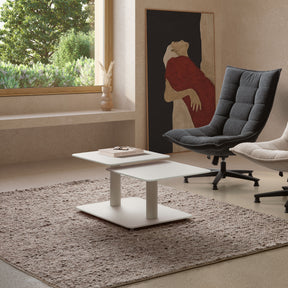 Tavolino girevole crema Vyon 114x48 cm