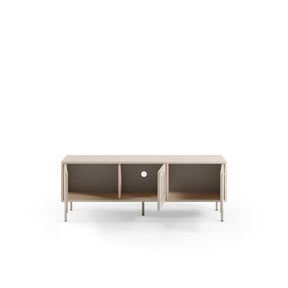 Mobile TV 3 ante rovere con gamba in metallo Hinti 130x50 cm
