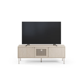 Mobile TV 3 ante rovere con gamba in metallo Hinti 130x50 cm