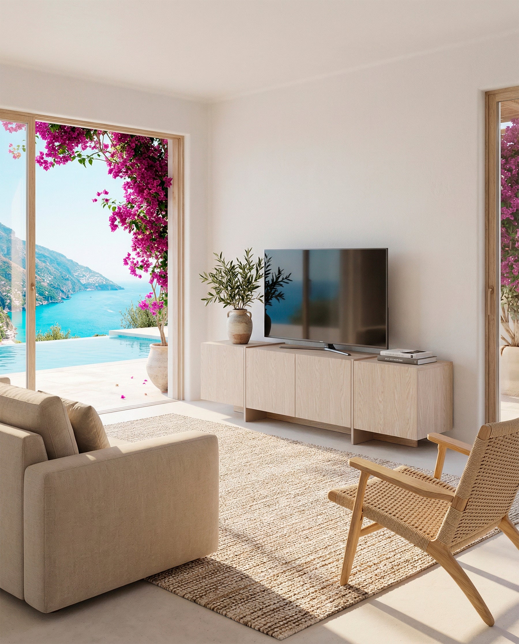 Mobile TV 4 ante rovere Vivory 180x55 cm