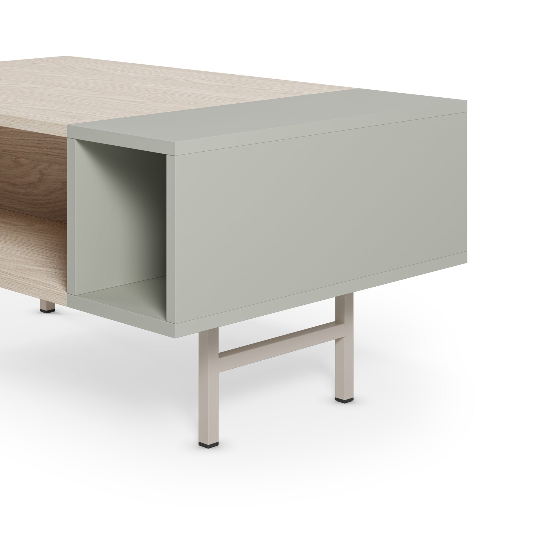 Tavolino in legno con gamba in metallo Thais 100x45 cm