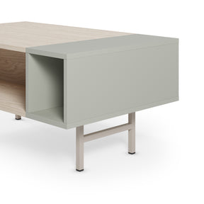 Tavolino in legno con gamba in metallo Thais 100x45 cm