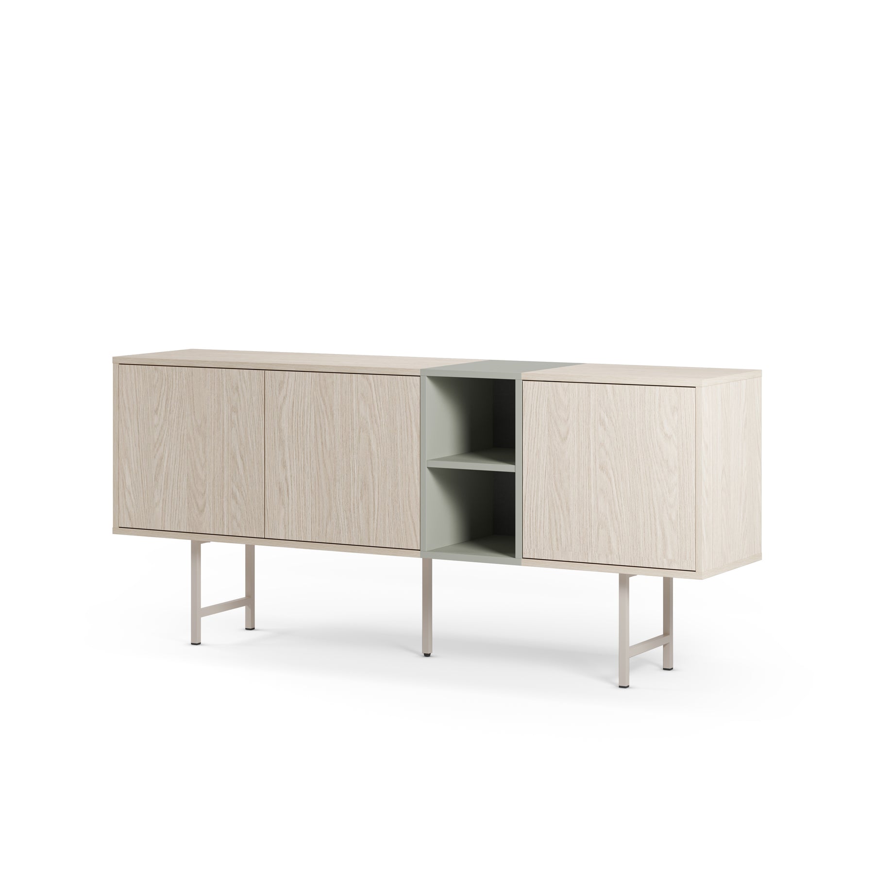 Madia 3 ante con gamba in metallo Thais 180x80 cm