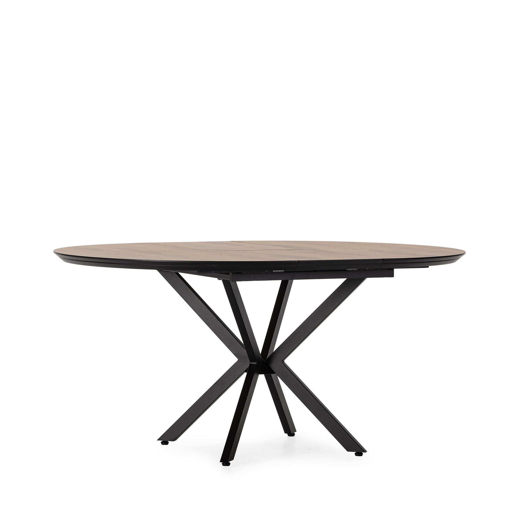 Tavolo rotondo allungabile con gamba in metallo Nayra 126/160x75 cm