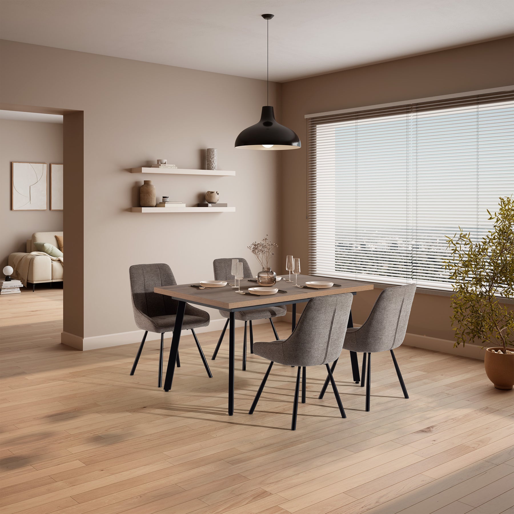 Tavolo rettangolare allungabile con gamba in metallo Blaun 138/178x76 cm