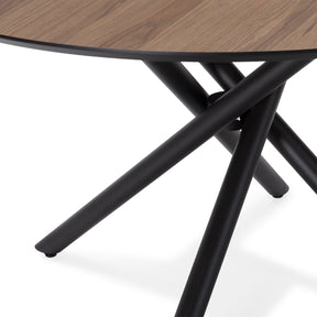Tavolo rotondo con gamba in metallo nero Hugo 76x120 cm
