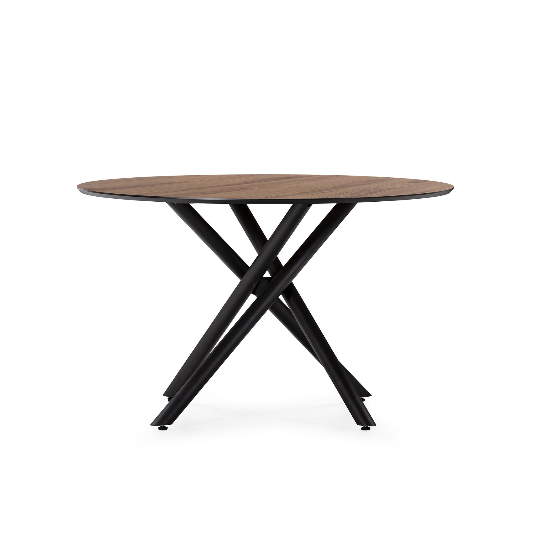 Tavolo rotondo con gamba in metallo nero Hugo 76x120 cm