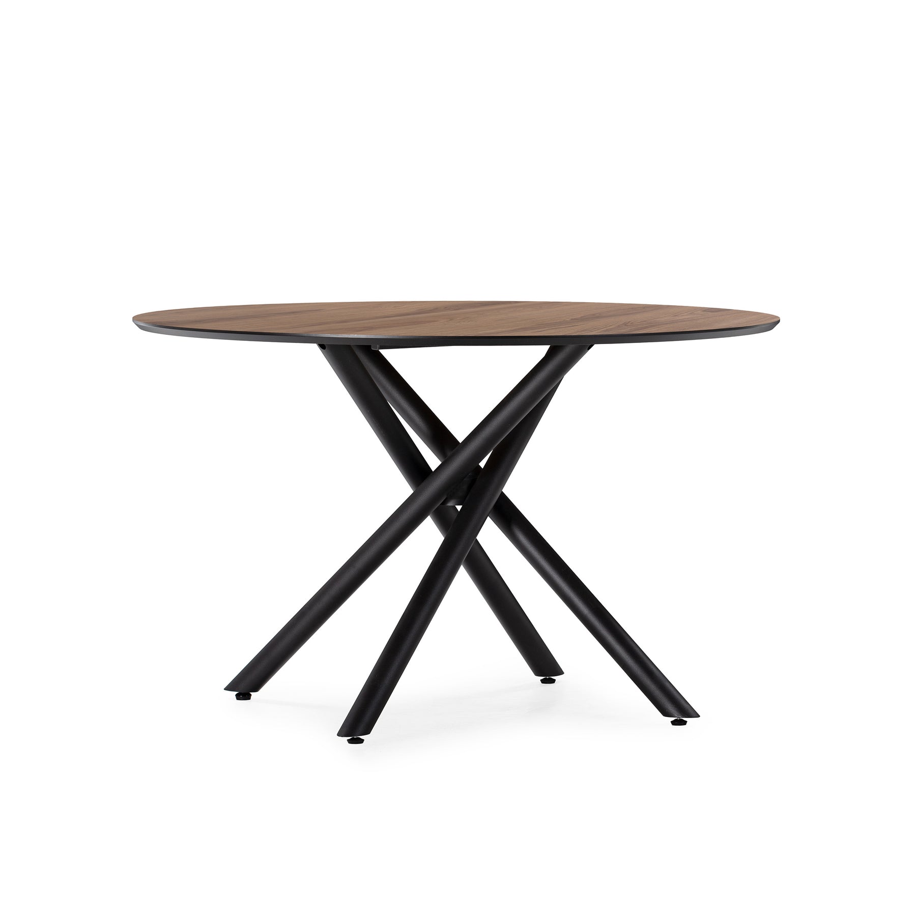 Tavolo rotondo con gamba in metallo nero Hugo 76x120 cm