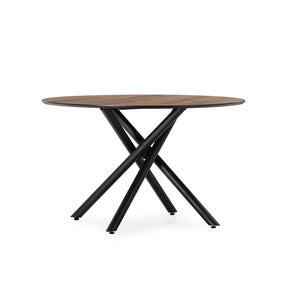 Tavolo rotondo con gamba in metallo nero Hugo 76x120 cm