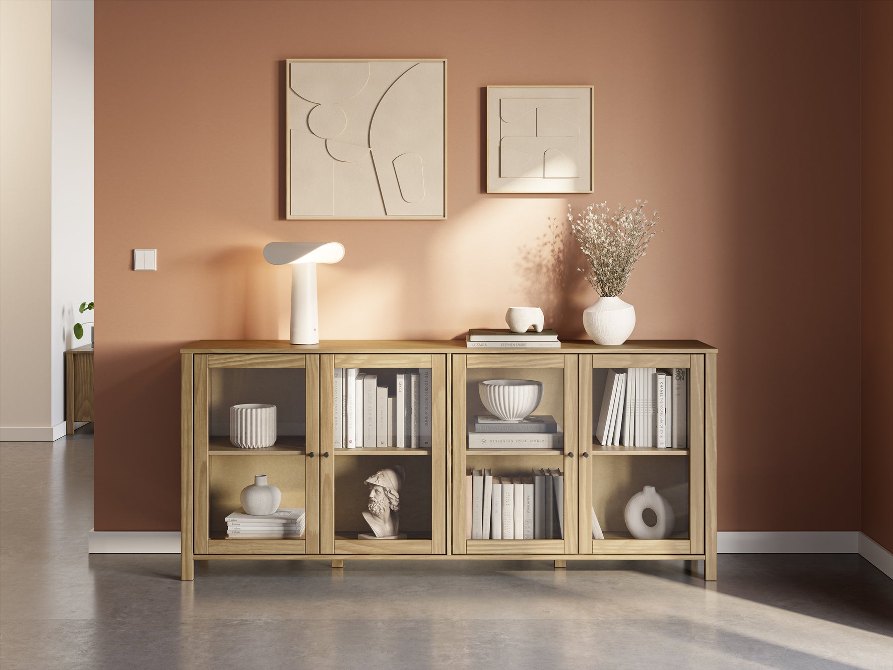 Madia 4 ante in legno di pino Herity 186x80 cm