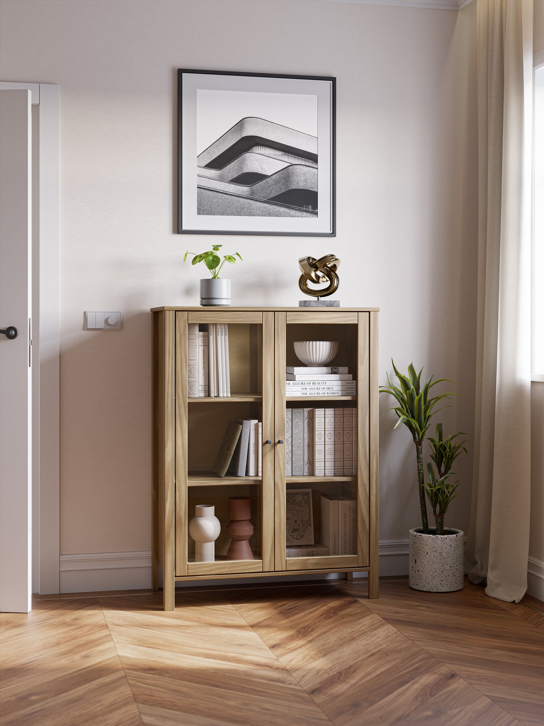 Credenza 2 ante in legno di pino Herity 90x120 cm