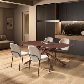 Set di 4 sedie in tessuto beige Qube 51x85 cm