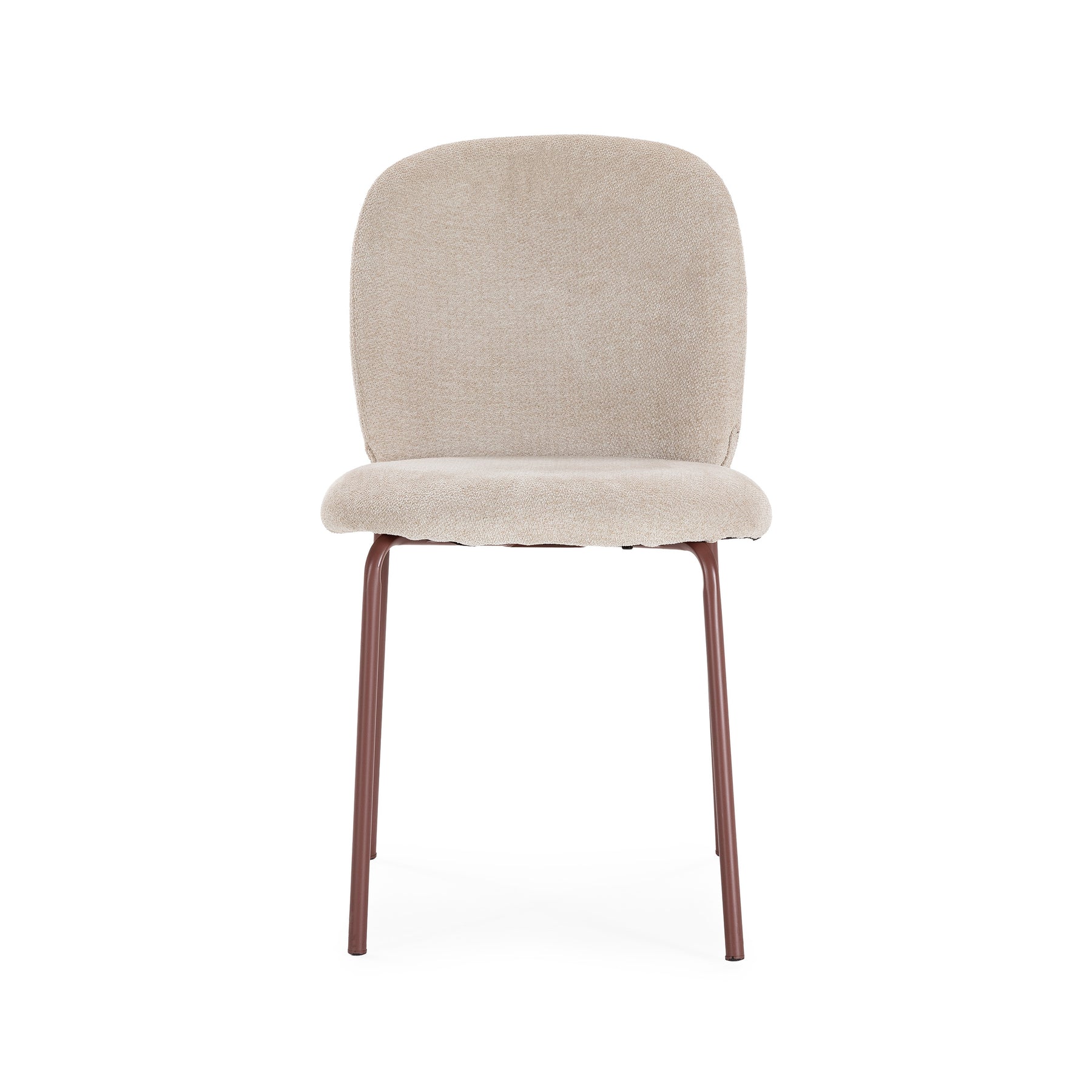 Set di 4 sedie in tessuto beige Qube 51x85 cm