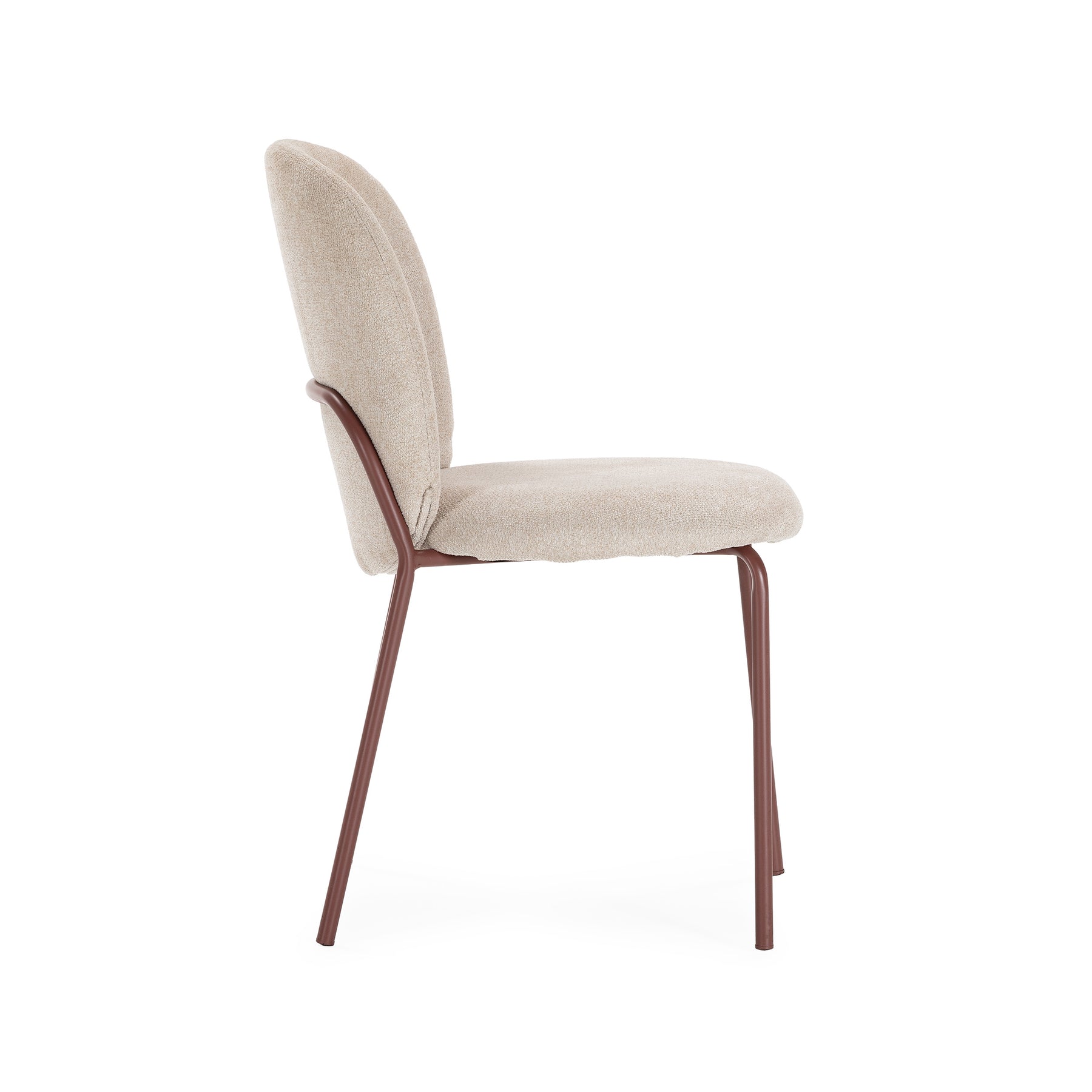 Set di 4 sedie in tessuto beige Qube 51x85 cm