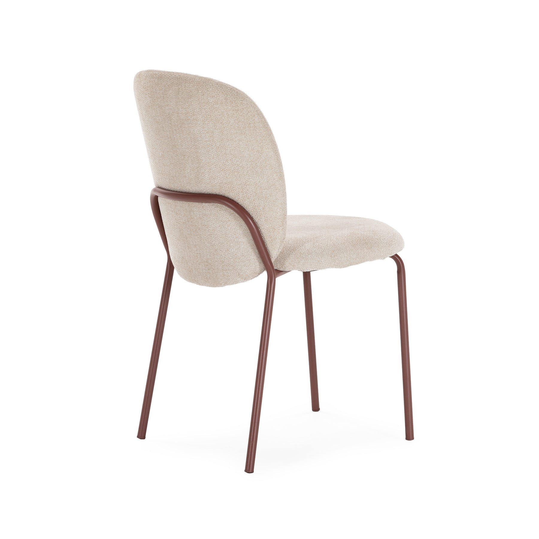 Set di 4 sedie in tessuto beige Qube 51x85 cm
