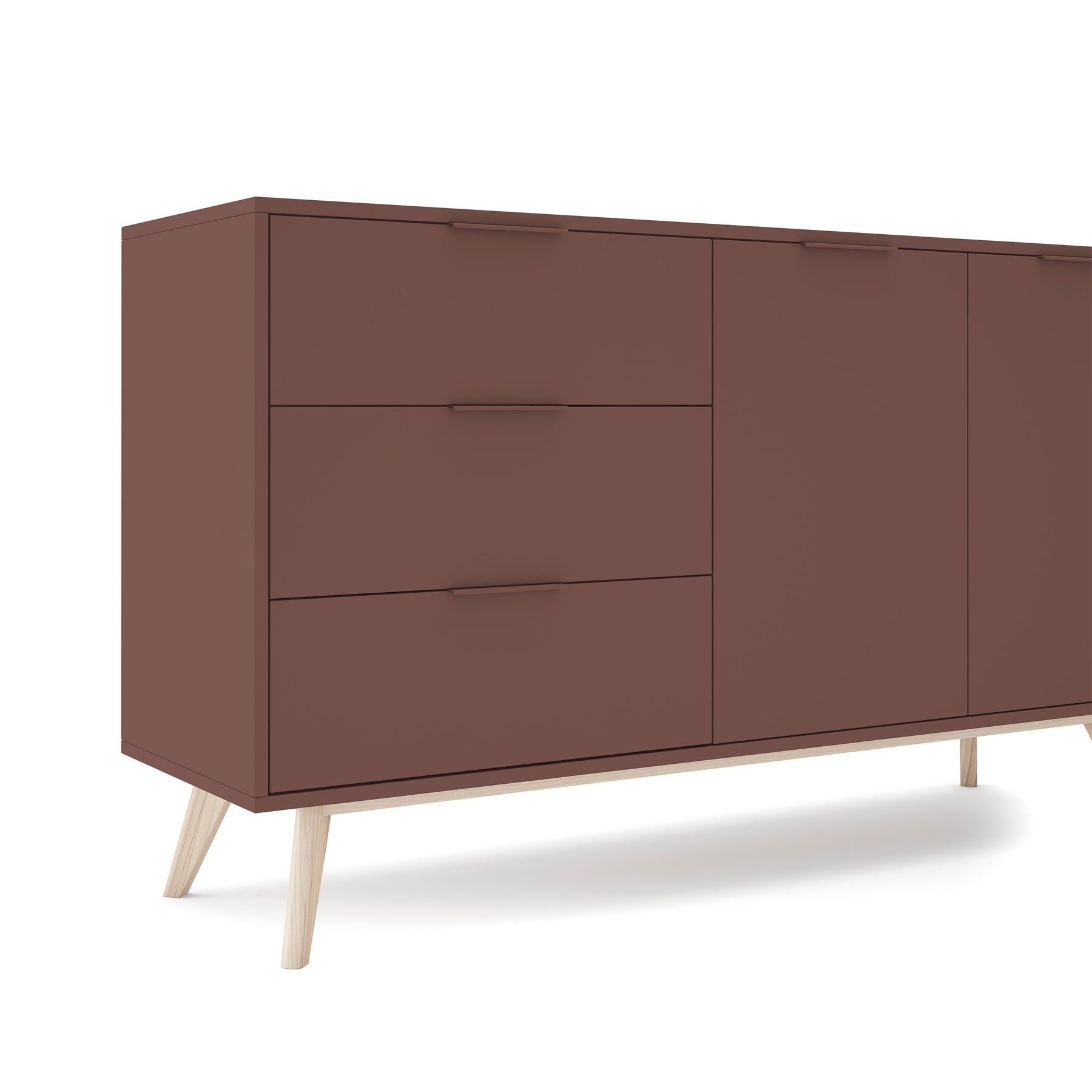 Madia 2 ante 3 cassetti in legno di pino Lith 140x81 cm