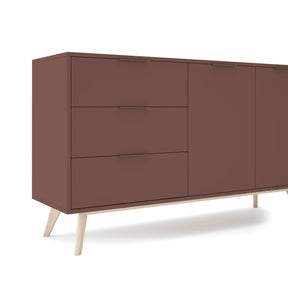 Madia 2 ante 3 cassetti in legno di pino Lith 140x81 cm