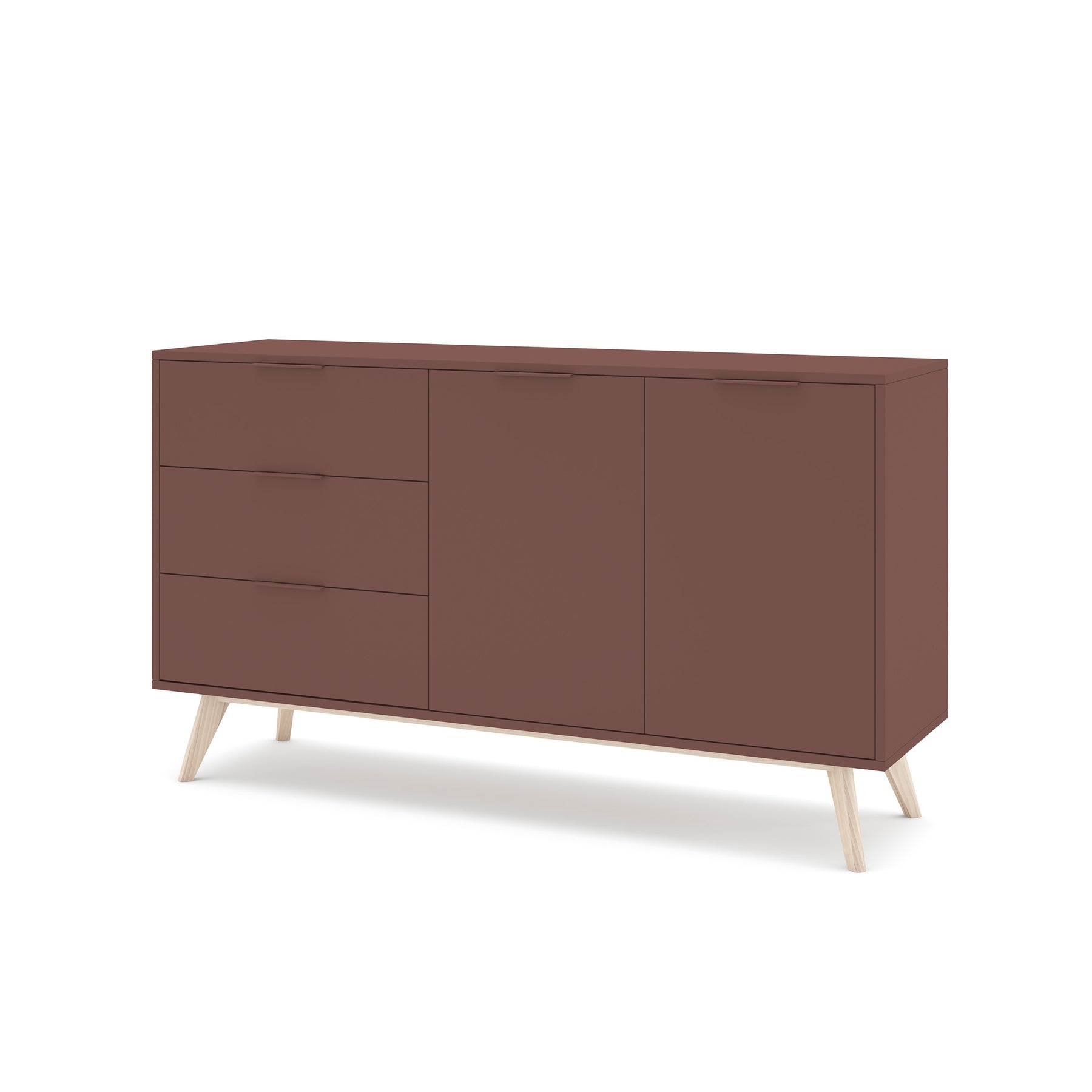 Madia 2 ante 3 cassetti in legno di pino Lith 140x81 cm