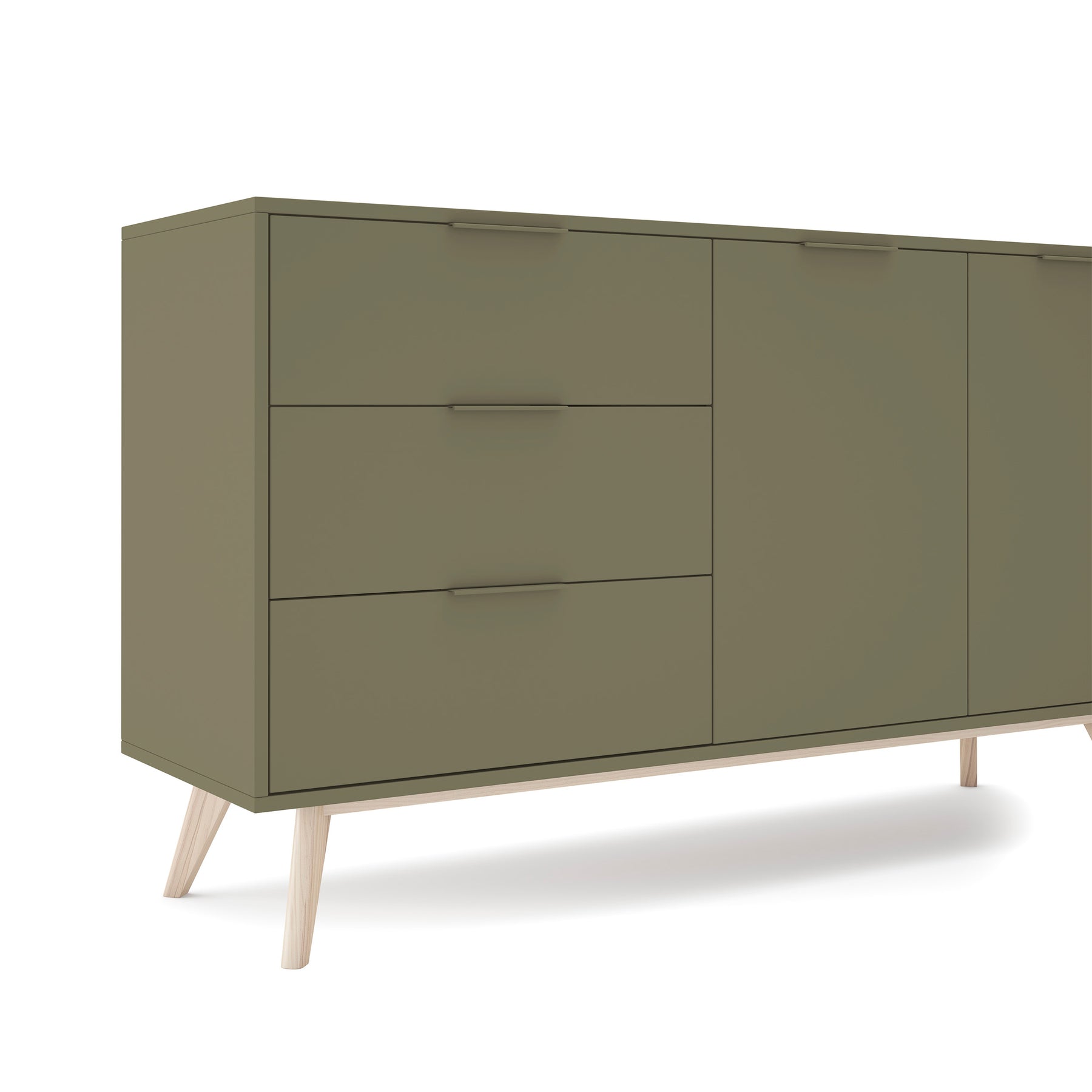 Madia 2 ante 3 cassetti in legno di pino Lith 140x81 cm