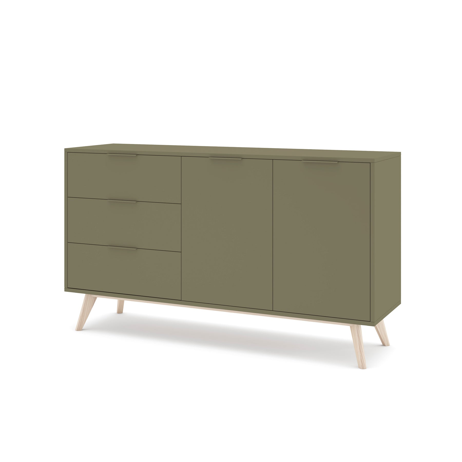 Madia 2 ante 3 cassetti in legno di pino Lith 140x81 cm