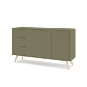Madia 2 ante 3 cassetti in legno di pino Lith 140x81 cm
