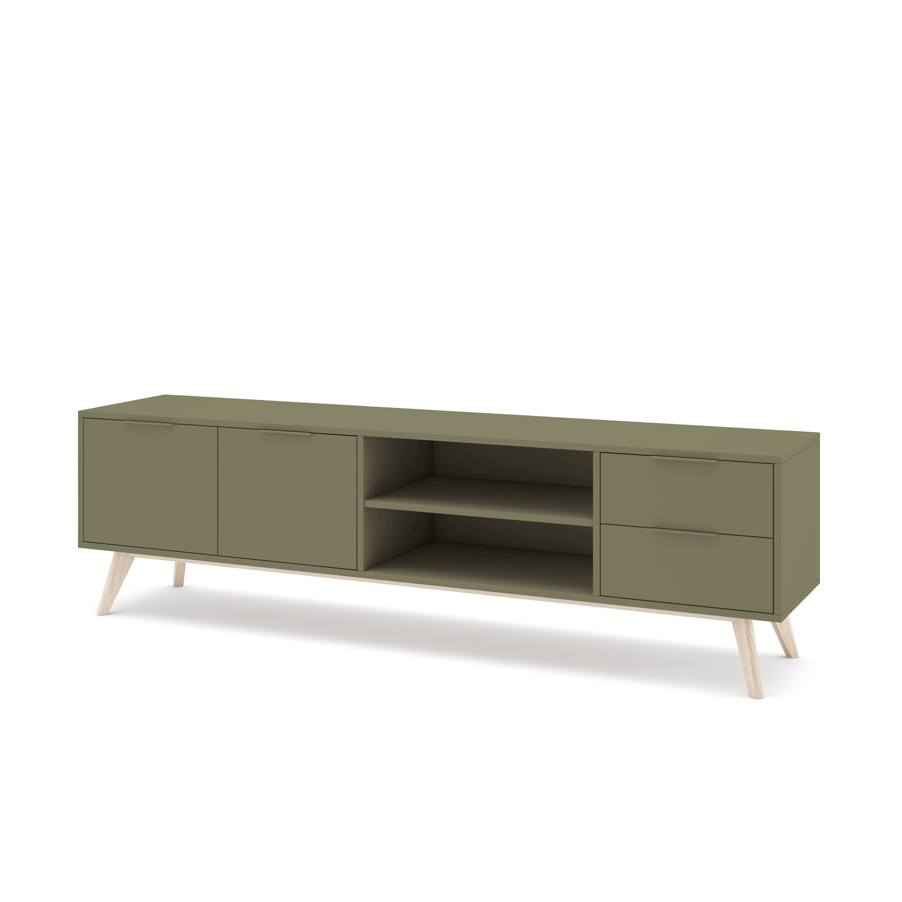 Mobile TV 2 ante 2 cassetti in legno di pino Lith 180x53 cm