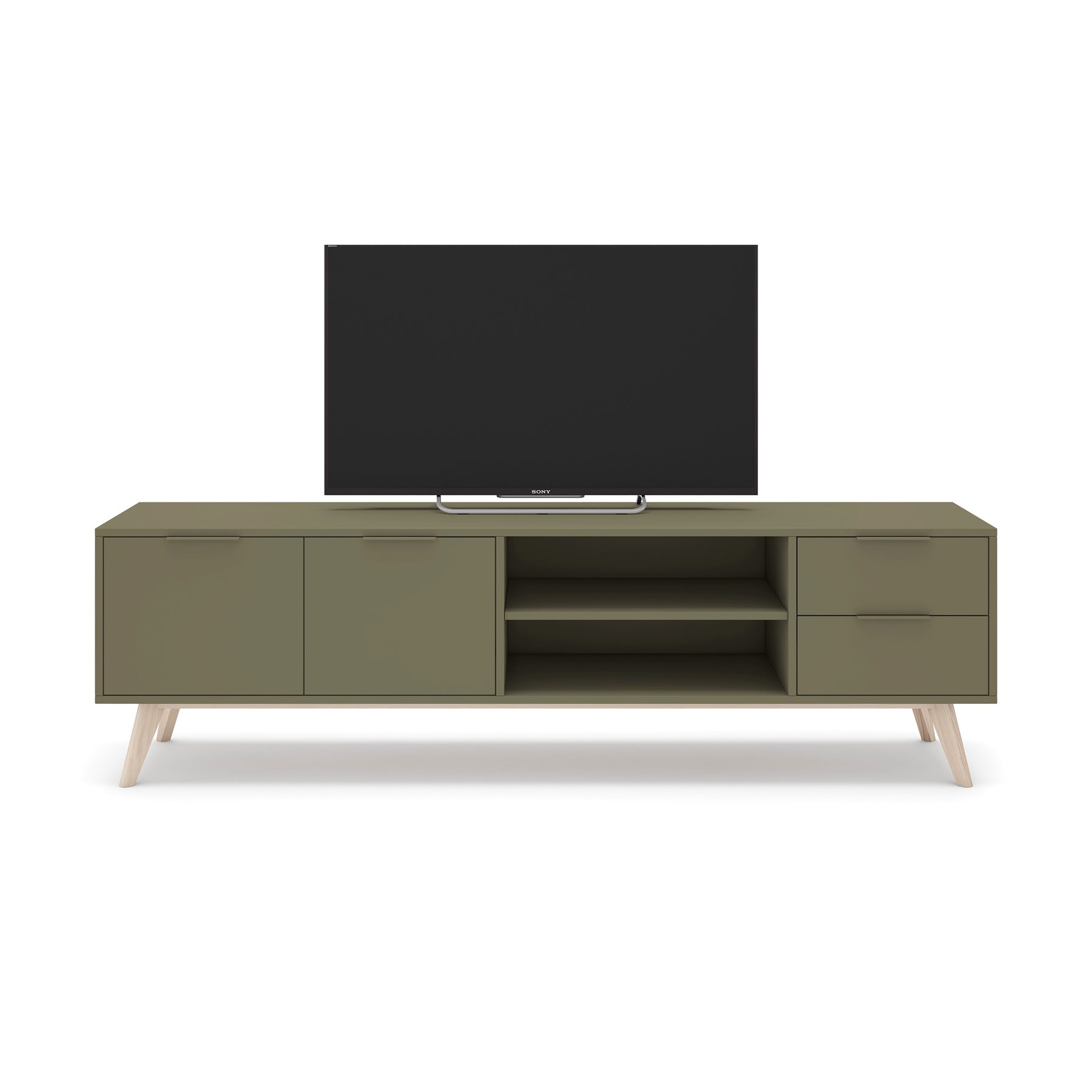 Mobile TV 2 ante 2 cassetti in legno di pino Lith 180x53 cm