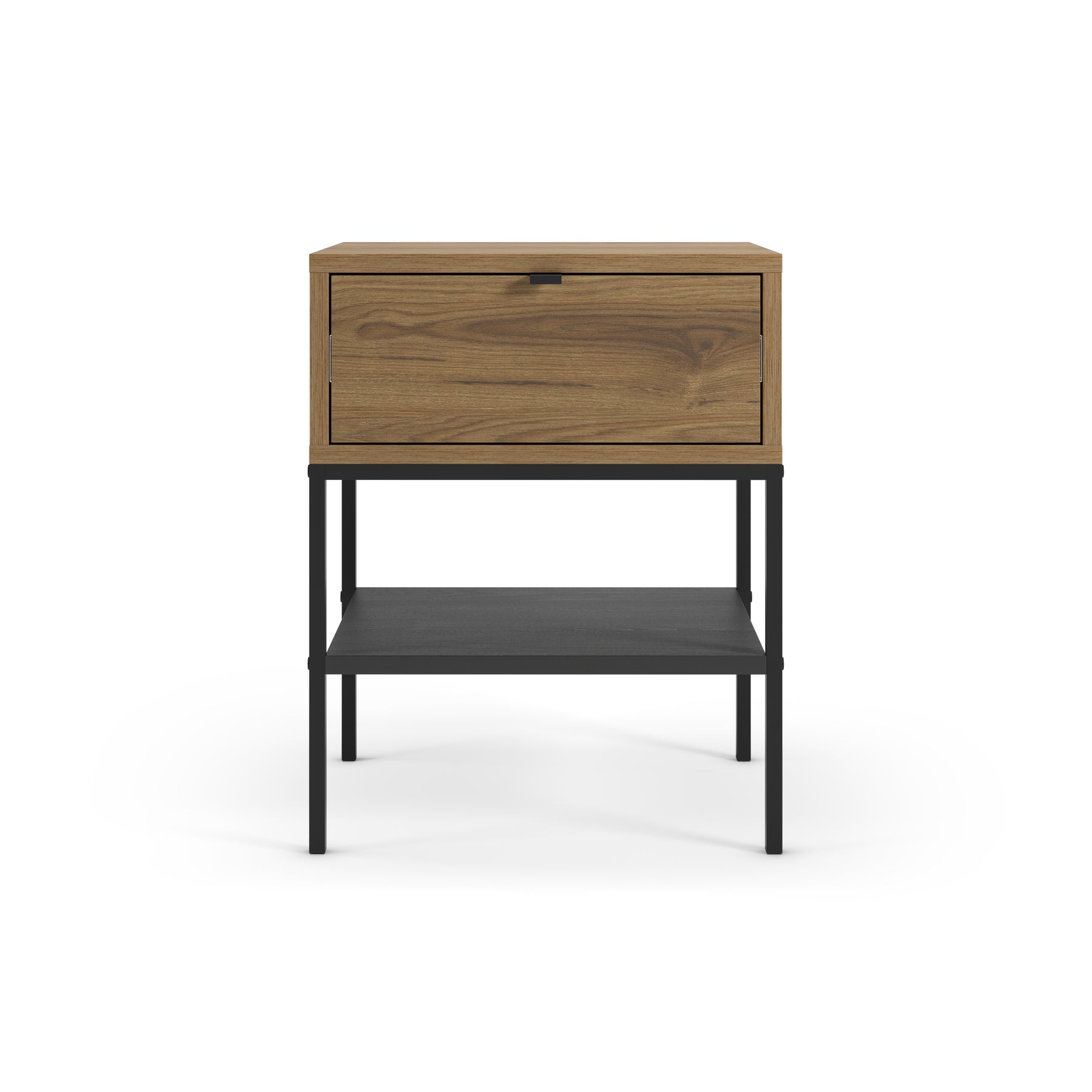 Comodino 1 cassetto con gamba in metallo Salix 45x56 cm