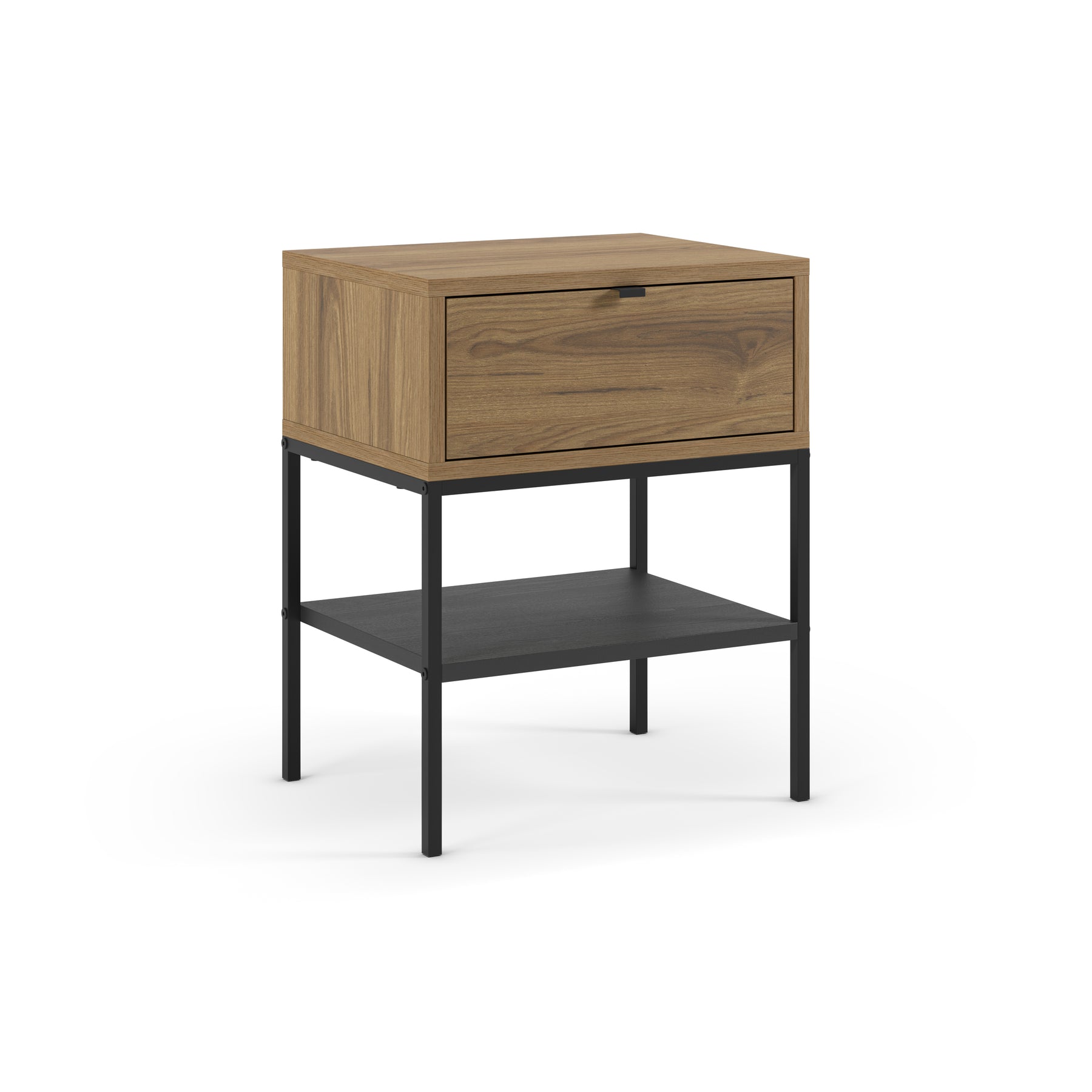 Comodino 1 cassetto con gamba in metallo Salix 45x56 cm