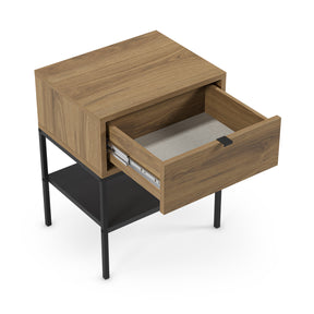 Comodino 1 cassetto con gamba in metallo Salix 45x56 cm