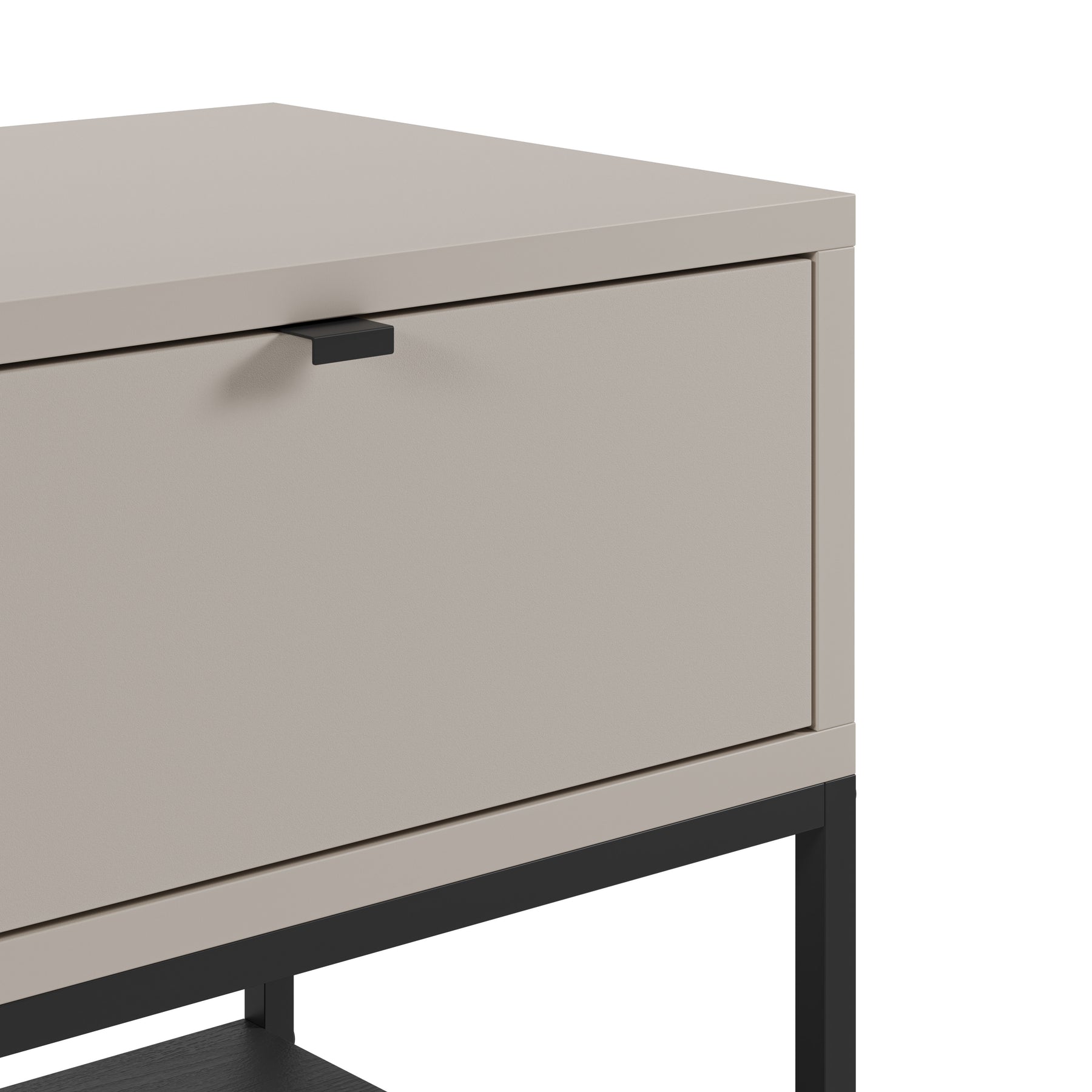 Comodino 1 cassetto con gamba in metallo Salix 45x56 cm