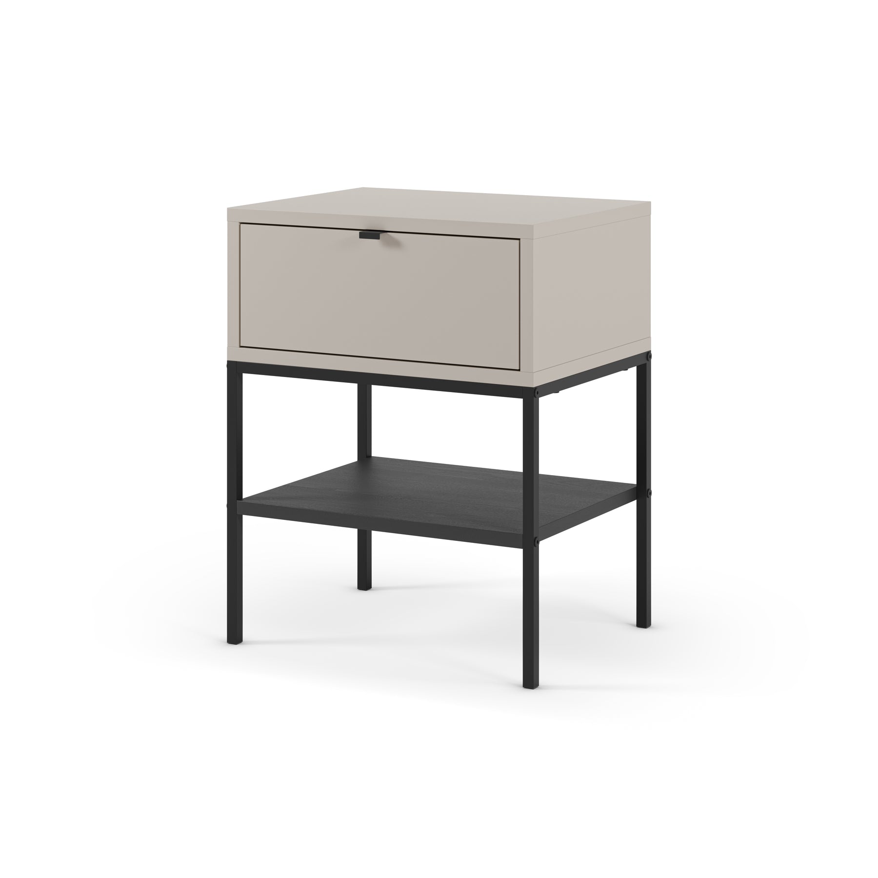 Comodino 1 cassetto con gamba in metallo Salix 45x56 cm