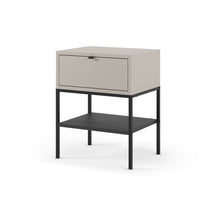 Comodino 1 cassetto con gamba in metallo Salix 45x56 cm