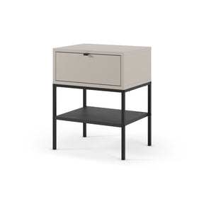 Comodino 1 cassetto con gamba in metallo Salix 45x56 cm