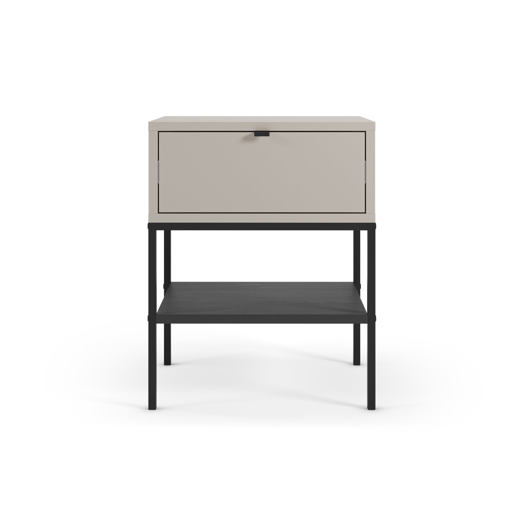 Comodino 1 cassetto con gamba in metallo Salix 45x56 cm