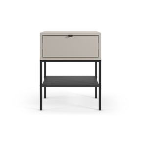 Comodino 1 cassetto con gamba in metallo Salix 45x56 cm