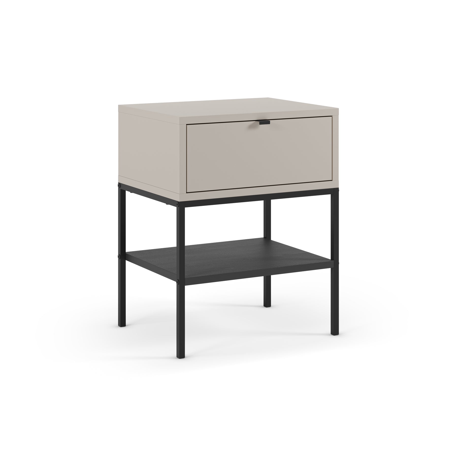 Comodino 1 cassetto con gamba in metallo Salix 45x56 cm