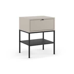 Comodino 1 cassetto con gamba in metallo Salix 45x56 cm