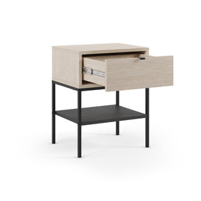 Comodino 1 cassetto con gamba in metallo Salix 45x56 cm