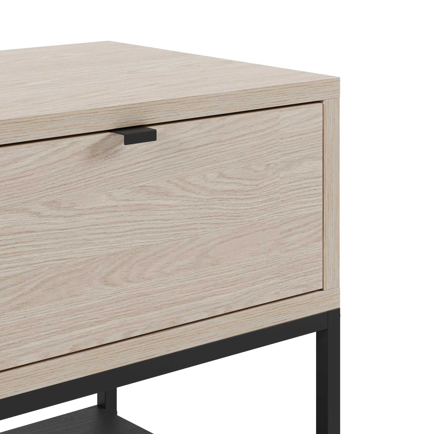 Comodino 1 cassetto con gamba in metallo Salix 45x56 cm