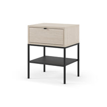 Comodino 1 cassetto con gamba in metallo Salix 45x56 cm