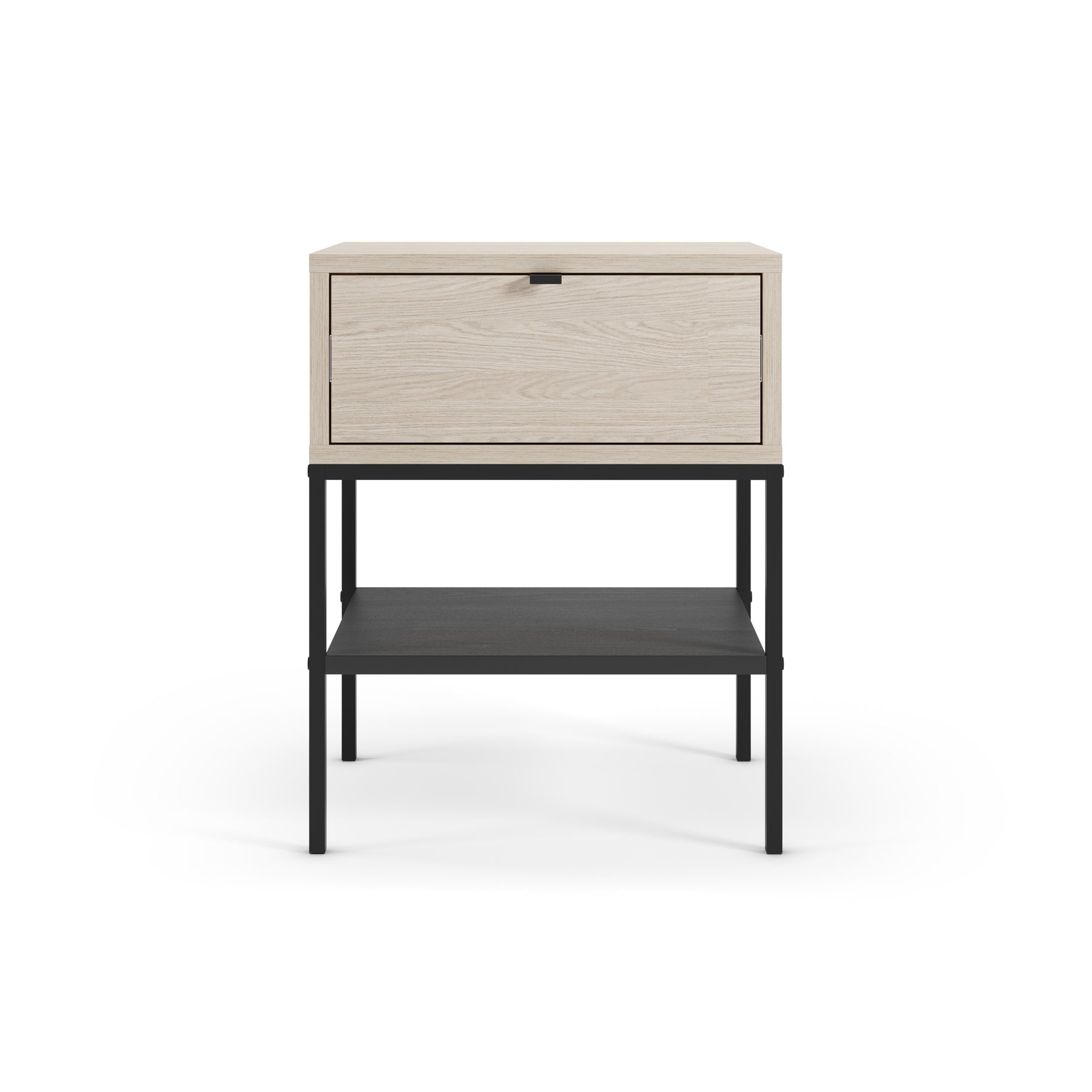 Comodino 1 cassetto con gamba in metallo Salix 45x56 cm