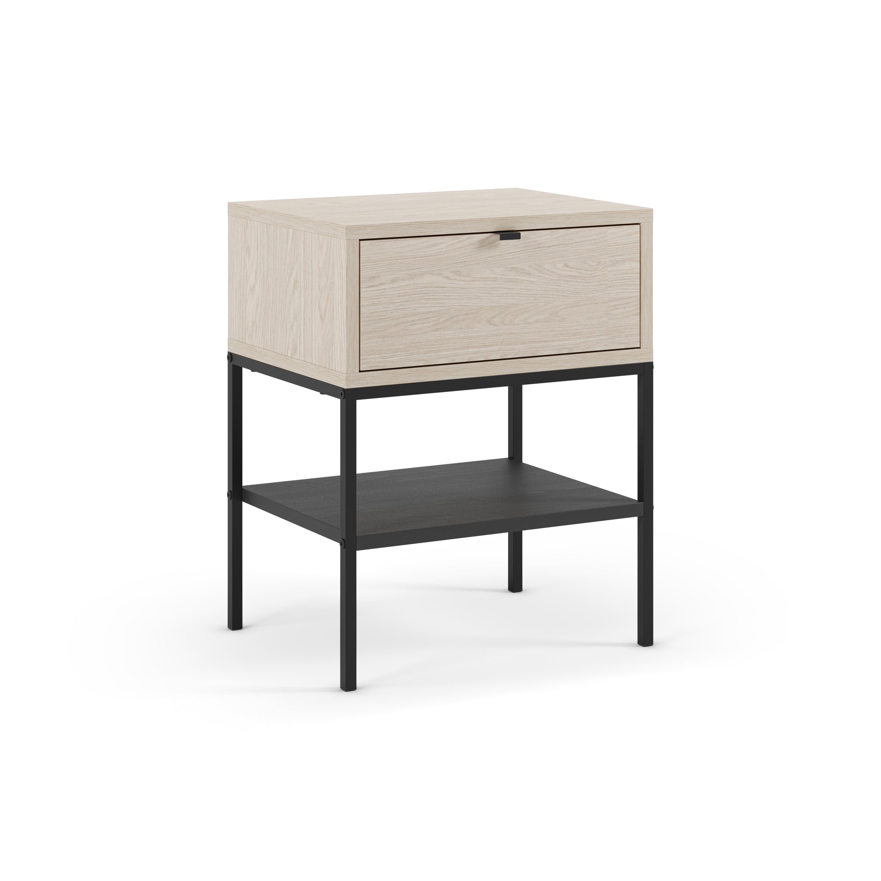 Comodino 1 cassetto con gamba in metallo Salix 45x56 cm