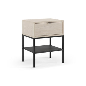 Comodino 1 cassetto con gamba in metallo Salix 45x56 cm