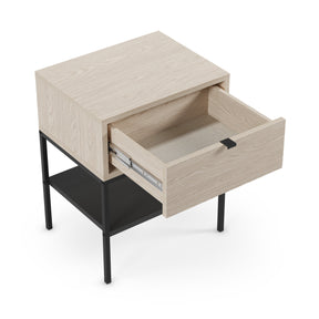 Comodino 1 cassetto con gamba in metallo Salix 45x56 cm