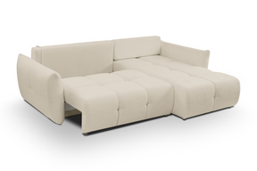 Divano letto angolare in tessuto cinigliato Dublino 257x111/177 cm