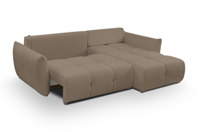 Divano letto angolare in tessuto cinigliato Dublino 257x111/177 cm